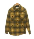 セリーヌ CELINE 21AW チェックキルティングシャツジャケット ブルゾン ウール アウター 46 黄 イエロー 黒 ブラック 2W410322S /AN25 ☆AA★