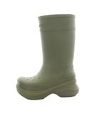 バレンシアガ BALENCIAGA × クロックス Crocs 22SS Clog Boot 2.0 Army Green クロッグブーツ ロングブーツ ロゴ ラバー 45 カーキ 677384 /AN13 ☆AA★