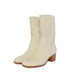 シャネル CHANEL ロングブーツ スエード ココマーク 36 アイボリー G27305X02868 ☆AA★