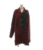 ロエベ LOEWE シャツ ブラウス 長袖 チェック柄 コットン L 赤 レッド 紺 ネイビー 緑 グリーン /AN15