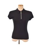 ジャンニヴェルサーチ ヴェルサーチェ GIANNI VERSACE ポロシャツ 半袖 ロゴジップ 襟付き カットソー 38 黒 ブラック