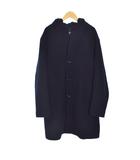 スリードッツ three dots ニット コート フード L 紺 ネイビー