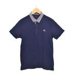 バーバリーブラックレーベル BURBERRY BLACK LABEL 刺繍 ロゴ ポロシャツ 2 ネイビー 紺 D1P46-335-292