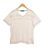 バーバリーブラックレーベル BURBERRY BLACK LABEL フロントロゴ Vネック Tシャツ 2 ホワイト 白 D1P34-733-022