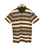 バーバリーブラックレーベル BURBERRY BLACK LABEL ボーダー フロント 刺繍 ポロシャツ 2 マルチカラー D1P38-327-762