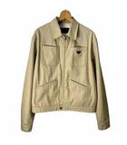 プラダ PRADA 23年製 ニュートラル デニム ブルゾンジャケット ワークジャケット ワンポイントロゴ M ベージュ GEB255