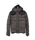 エーケーエム AKM レイヤードダウンジャケット フード M グレー ☆AA★