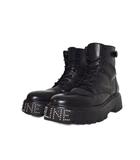 セリーヌ CELINE BULKY バルキー レースアップブーツ ロゴスタッズ 44 黒 ブラック ☆AA★