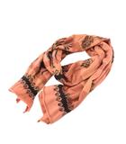 キャピタル kapital 縮絨 ウール マフラー ストール 総柄 オレンジ