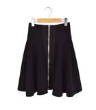 バレンシアガ BALENCIAGA フレアスカート ひざ丈 ジップアップ 34 黒 ブラック 366016