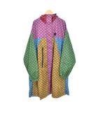 グッチ GUCCI 総柄 ナイロン ジャケット コート フード 42 マルチカラー 658179 ☆AA★