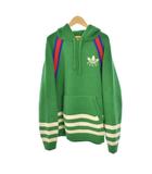 グッチ GUCCI アディダス adidas ロゴ刺繍 ニット パーカー フーディー L 緑 グリーン 723079 ☆AA★