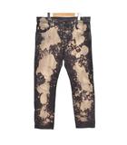 タイダイ ブリーチ加工 デニムスキニー パンツ ジーンズ 34 黒 ブラック 408637 ☆AA★