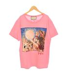 グッチ GUCCI 井出智香恵 Tシャツ 半袖 プリント S ピンク 492347 ☆AA★