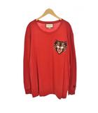 グッチ GUCCI アングリーキャット Tシャツ 長袖 ロンT 刺繡 XL 赤 レッド 476330 ☆AA★