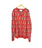 19SS コレクションライン ピッグデザイン Vネック ニット セーター 子豚柄 S 赤 レッド 545735 ☆AA★