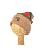 グッチ GUCCI シェリーライン ロゴワッペン ビーニー ニット帽 L 茶 ブラウン 674064 ☆AA★