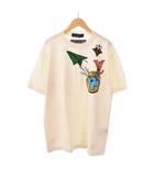 23SS モノグラムコミックス インターシャ ニット セーター 半袖 M 白 ホワイト RM231 HA0 HON97W