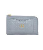 ディオール Dior Caro Cosmos ジップ カードホルダー カナージュ カードケース コインケース 水色 ライトブルー ☆AA★