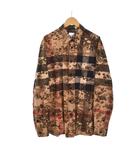 バーバリー BURBERRY カモフラ チェック シャツ 長袖 迷彩柄 L 茶 ブラウン 8029830