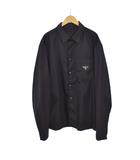 プラダ PRADA Re-Nylon 三角ロゴ トライアングルプレート シャツジャケット ナイロン XXL 黒 ブラック SC514 S202 1WQ8
