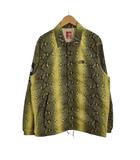シュプリーム SUPREME × ノースフェイス THE NORTH FACE Snakeskin Taped Seam Coaches Jacket ナイロンシャツジャケット 上着 長袖 パイソン柄 ロゴワッペン バックプリント S 緑 グリーン NP11803I