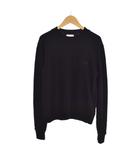モンクレール MONCLER 24SS GIROCOLLO TRICOT ウール カシミヤ クルーネック ニット セーター ロゴ ビーズ 長袖 XS 黒 ブラック J20939C00005