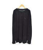 クロムハーツ CHROME HEARTS Y NOT CHロゴ刺繍 サーマルニット 長袖 カットソー ワッフル ロンT XL 黒 ブラック ☆AA★