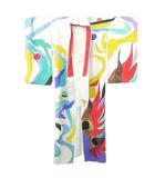  希少 岡本太郎 着物 振袖 中振袖 訪問着 デザイン 総柄 TAROサイン マルチカラー NGA35