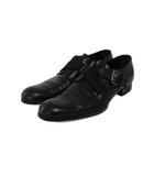 ルイヴィトン LOUIS VUITTON ビジネスシューズ ドレスシューズ 革靴 レザー ブランドロゴ ベルト 無地 8 黒 ブラック ST0163