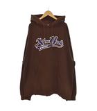 ステューシー STUSSY 90s パーカー フード 長袖 ロゴプリント プルオーバー 茶 ブラウン 紺 ネイビー XL