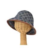 グッチ GUCCI GGキャンバス デニム バケットハット 帽子 L 青 ブルー 576371 ☆AA★