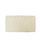 ボッテガヴェネタ BOTTEGA VENETA イントレチャート 二つ折り 長財布 ロングウォレット レザー 白 ホワイト ☆AA★