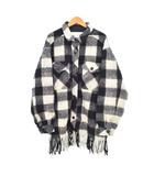 ダブルスタンダードクロージング ダブスタ DOUBLE STANDARD CLOTHING フリンジジャケット チェック F 黒 ブラック 白 ホワイト 0204-370-213