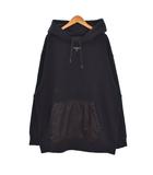 プラダ PRADA パーカー フーディー Re-Nylon 三角ロゴプレート トライアングルロゴ フード 無地 ナイロン切替 XXL 黒 ブラック UJL45B S000 11CC