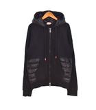 モンクレール MONCLER MAGLIA CARDIGAN ダウンジップパーカー ダウンジャケット スウェット切替 M 黒 ブラック D20918400600 80985 ☆AA★