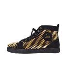 クリスチャンルブタン Christian louboutin GALVALOUIS FLAT VEAU スタッズ スニーカー ハイカット 42.5 黒 ブラック