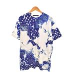 ルイヴィトン LOUIS VUITTON 22AW モノグラム ダミエ バンダナ Tシャツ 半袖 総柄 XS 白 ホワイト 青 ブルー RM222M NPG HNY26W