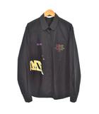 ルイヴィトン LOUIS VUITTON Virgil Abloh UNIFORMS 2019 POPUP スタッフ シャツ 長袖 プリント XS 黒 ブラック