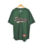 シュプリーム SUPREME 17FW Snake Script Logo Baseball jersey スネーク スクリプト ロゴ ベースボール ジャージ 半袖 M 緑 グリーン