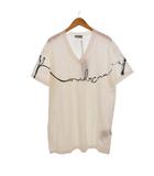 ディオールオム Dior HOMME LOVE Tシャツ 半袖 Vネック プリント L 白 ホワイト 263J631l0402