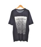 ロゴ ノイズ グラデーション Tシャツ 半袖 プリント L 紺 ネイビー RM121M H1JR14JEZ