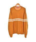 シュプリーム SUPREME 19FW Logo Stripe Knit Top ロゴ ストライプ ニット セーター 長袖 M 黄 イエロー
