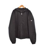 プラダ PRADA 三角ロゴ ナイロン ジップアップ パーカー フーディー 中綿 L 黒 ブラック SGM242 R132 106O