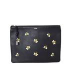 ディオール Dior カウズ KAWS BEE ビー 蜂 レザー クラッチバッグ セカンドバッグ 黒 ブラック 22-BO-1118
