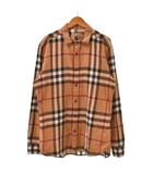 バーバリー BURBERRY 長袖シャツ ノバチェック フロントボタン 襟付き L ベージュ 赤 レッド 黒 ブラック 白 ホワイト THTHAGAR129SAM