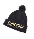 ニューエラ NEW ERA シュプリーム Supreme ニット帽 ポンポン ロゴ刺繡 帽子 黒 ブラック