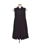 25SS Short Skirts トラペーズ ショートドレス アナグラム ワンピース ひざ丈 ノースリーブ 38 黒 ブラック S359Y09XG5