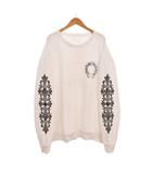 クロムハーツ CHROME HEARTS ホースシュー フローラルクロス プリント スウェット トレーナー XL 白 ホワイト ☆AA★