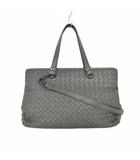 ボッテガヴェネタ BOTTEGA VENETA イントレチャート ナッパ ミディアム トップハンドルバッグ ショルダーバッグ ハンドバッグ 2WAY グレー 408674